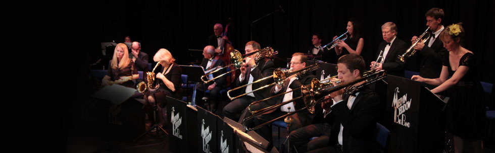 The full Melvin Beddow Big Band on stage
