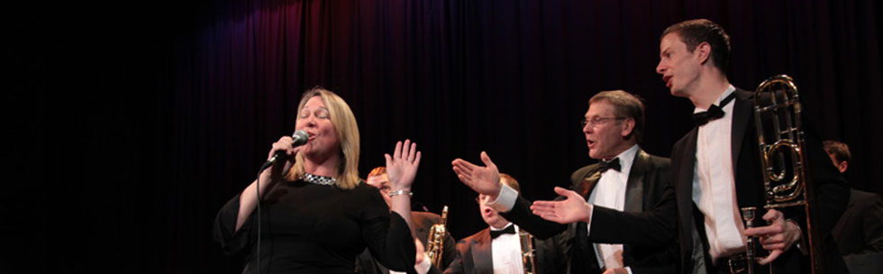 The Melvin Beddow Big Band vocalists performing